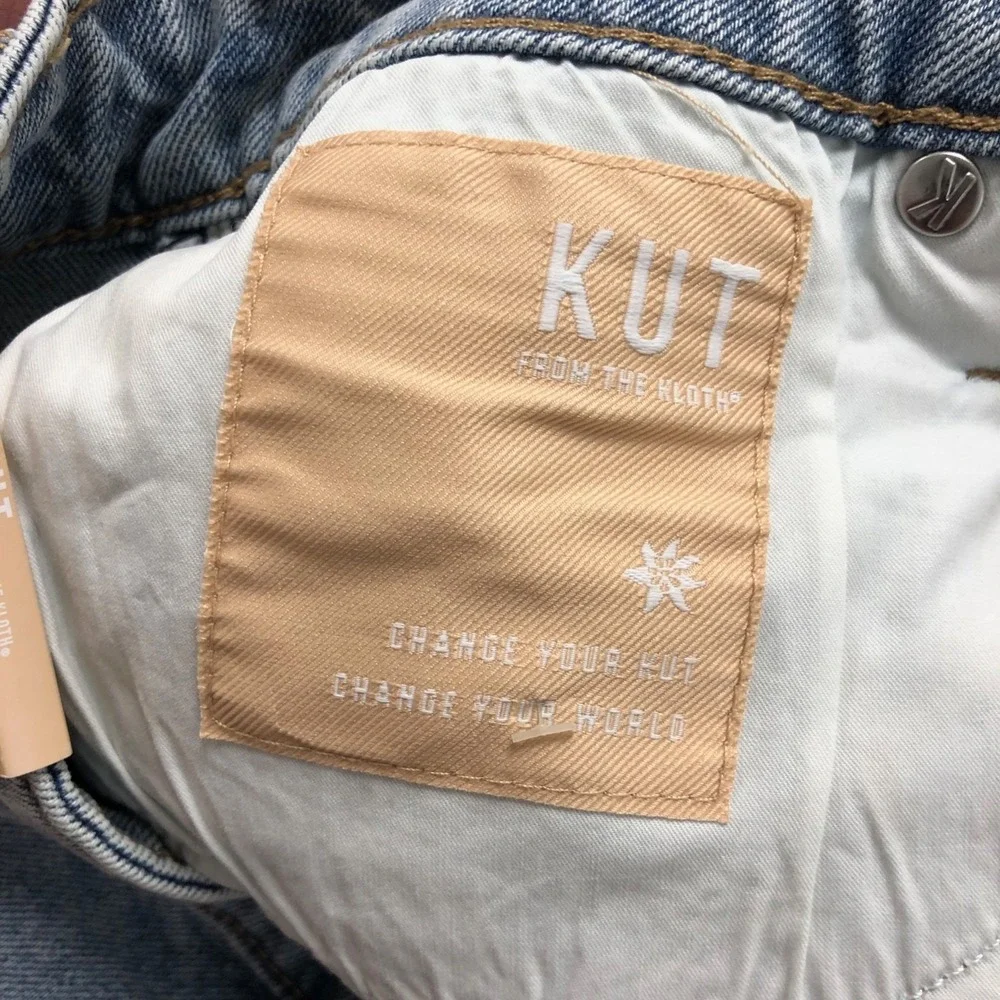 Kut From The Kloth Jane High Rise Shorts Womens 2 Blue Denim Rolled Festival New